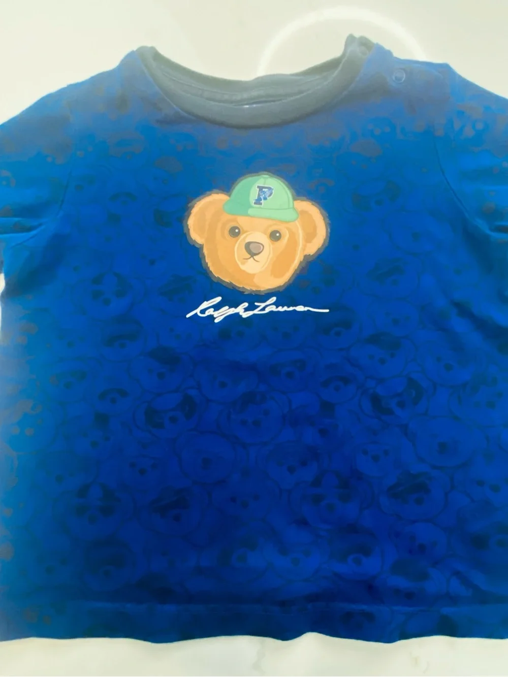 Ralph Lauren Royal Blue Tee with Teddy Graphic